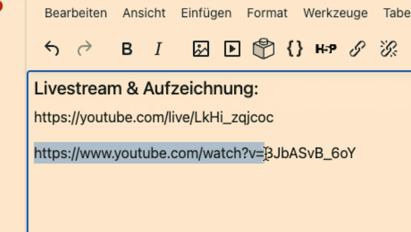 YouTube Livestream Video Link